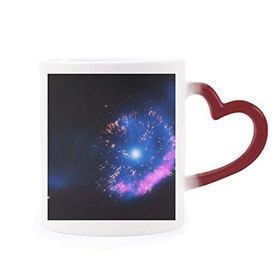 Dıythinker Kırmızı Çok Renkli Parlak Gizemli Nebula Evren Uzay Isıya Duyarlı Kalp Kupa