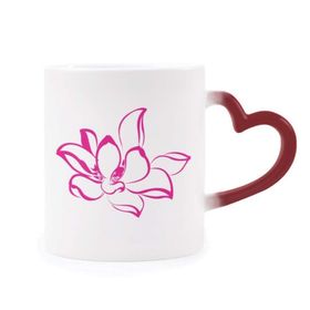 Dıythinker Kırmızı Çok Renkli Pembe Lotus Çiçeği Bitki Çiçek Şekil Isıya Duyarlı Kalp Kupası