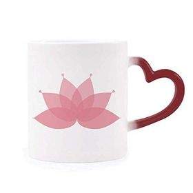 Dıythinker Kırmızı Çok Renkli Pembe Lotus Çiçeği Bitki Çiçek Şekil Isıya Duyarlı Kalp Kupası
