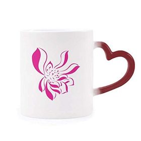 Dıythinker Kırmızı Çok Renkli Pembe Lotus Yaprağı Lotus Çiçek Bitki Şekil Isıya Duyarlı Kalp Kupası