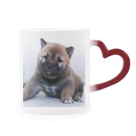 Dıythinker Kırmızı Çok Renkli Pippy Köpek Evcil Hayvan Hayvan Sevimli Resim Şekil Isıya Duyarlı Kalp Kupası