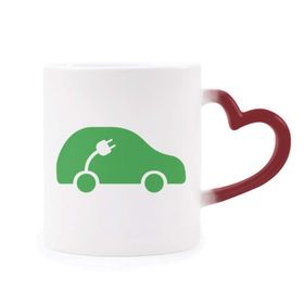 Dıythinker Kırmızı Çok Renkli Plug Enerji Araçları Çevreyi Korur Şekil Isıya Duyarlı Kalp Kupası