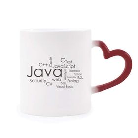Dıythinker Kırmızı Çok Renkli Programcı Programı İlgili Java Isıya Duyarlı Kalp Kupası