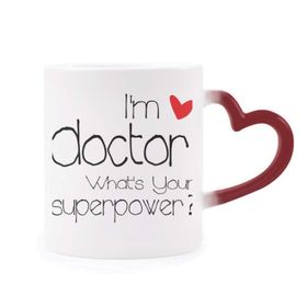Dıythinker Kırmızı Çok Renkli Proud Doctors I'm A Doctor English Morphing Isıya Duyarlı Kalp Kupası