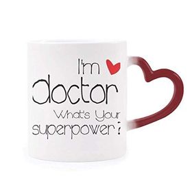 Dıythinker Kırmızı Çok Renkli Proud Doctors I'm A Doctor English Morphing Isıya Duyarlı Kalp Kupası