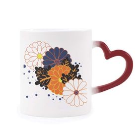 Dıythinker Kırmızı Çok Renkli Renk Dekorasyon Çiçek Bitkileri Kasımpatı Isıya Duyarlı Kalp Kupası