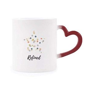 Dıythinker Kırmızı Çok Renkli Renkleri Soyut Bitkiler Sanat Desen Isıya Duyarlı Kalp Kupa