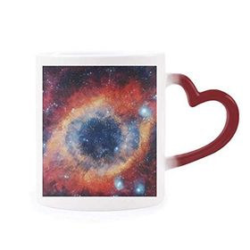 Dıythinker Kırmızı Çok Renkli Renkli Göz Bulutsusu Evren Göz Deseni Isıya Duyarlı Kalp Kupası