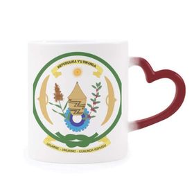 Dıythinker Kırmızı Çok Renkli Ruanda Afrika Ulusal Amblem Isıya Duyarlı Kalp Kupası