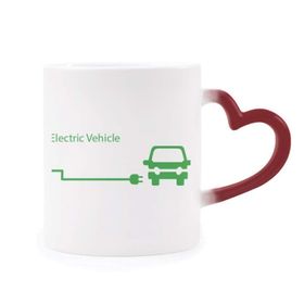 Dıythinker Kırmızı Çok Renkli Şarj Fişi Enerji Araçları Çevreyi Korur Şekil Isıya Duyarlı Kalp Kupası