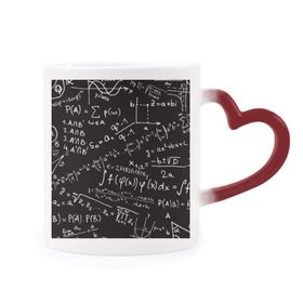 Dıythinker Kırmızı Çok Renkli Seeking Limits Formüller Bilim Calculus Şekil Isıya Duyarlı Kalp Kupası