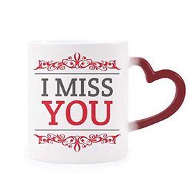 Dıythinker Kırmızı Çok Renkli Sevgililer Günü I Miss You Morphing Isıya Duyarlı Kalp Kupa