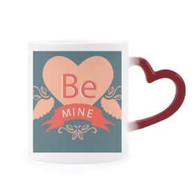 Dıythinker Kırmızı Çok Renkli Sevgililer Günü Pembe Kırmızı Be Mine Morphing Isıya Duyarlı Kalp Kupası