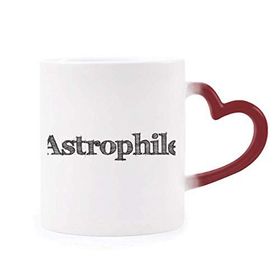 Dıythinker Kırmızı Çok Renkli Şık Kelime Astrofil Şekil Isıya Duyarlı Kalp Kupası