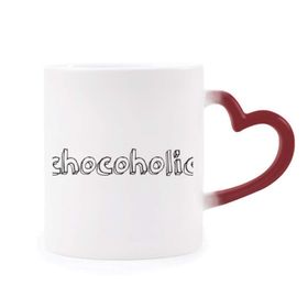Dıythinker Kırmızı Çok Renkli Şık Kelime Çikolatalı Şekil Isıya Duyarlı Kalp Kupası