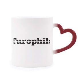 Dıythinker Kırmızı Çok Renkli Şık Kelime Turophile Şekil Isıya Duyarlı Kalp Kupası