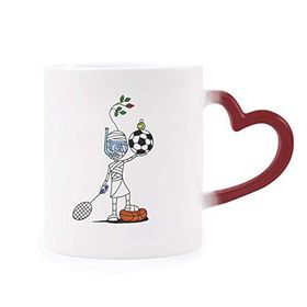 Dıythinker Kırmızı Çok Renkli Spor Mumya Horus Futbol Topları Şekil Isıya Duyarlı Kalp Kupa