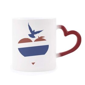 Dıythinker Kırmızı Çok Renkli Tayland I Love Thailand Kalp Martı Isıya Duyarlı Kalp Kupa