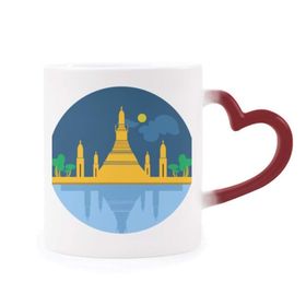 Dıythinker Kırmızı Çok Renkli Tayland Özel Şakak Kalkanı Isıya Duyarlı Kalp Kupası