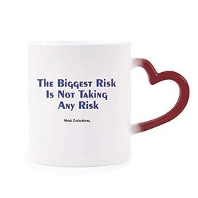 Dıythinker Kırmızı Çok Renkli The Biggest Risk Yoktur Isıya Duyarlı Kalp Kupa