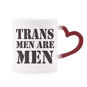 Dıythinker Kırmızı Çok Renkli Trans Man Support Lgbt Transgender Isıya Duyarlı Kalp Kupası