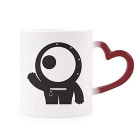 Dıythinker Kırmızı Çok Renkli Universe Alien Monster Alien Cyclops Morphing Isıya Duyarlı Kalp Kupa