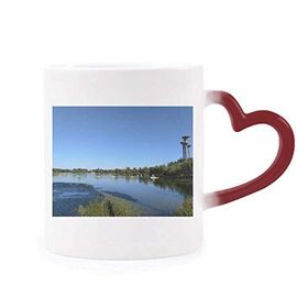 Dıythinker Kırmızı Çok Renkli Urban Lake Fotoğrafçılık Şekil Isıya Duyarlı Kalp Kupa
