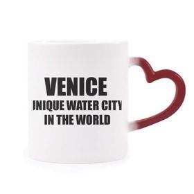 Dıythinker Kırmızı Çok Renkli venice Is Unique Water City Morphing Isıya Duyarlı Kalp Kupa