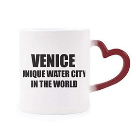 Dıythinker Kırmızı Çok Renkli venice Is Unique Water City Morphing Isıya Duyarlı Kalp Kupa