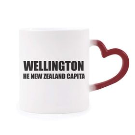Dıythinker Kırmızı Çok Renkli Wellington Yeni Zelanda Başkent Isıya Duyarlı Kalp Kupası