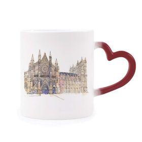 Dıythinker Kırmızı Çok Renkli Westminster Abbeyof London Morphing Isıya Duyarlı Kalp Kupası