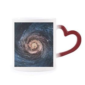 Dıythinker Kırmızı Çok Renkli Whirlpool Nebula Nebula Parçacıkları Desenleri Şekil Isıya Duyarlı Kalp Kupası