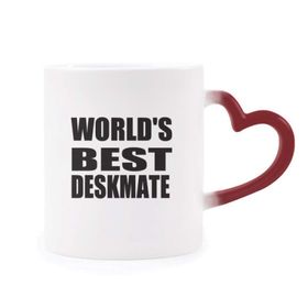Dıythinker Kırmızı Çok Renkli World's Best Deskmate Mezuniyet Sezonu Isıya Duyarlı Kalp Kupası