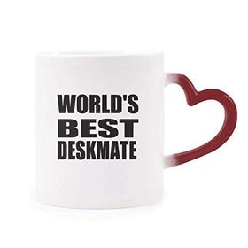 Dıythinker Kırmızı Çok Renkli World's Best Deskmate Mezuniyet Sezonu Isıya Duyarlı Kalp Kupası