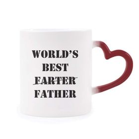 Dıythinker Kırmızı Çok Renkli World€s Best Father Festival Alıntı Isıya Duyarlı Kalp Kupası