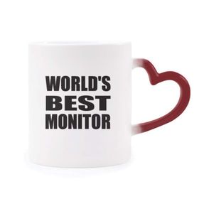 Dıythinker Kırmızı Çok Renkli World's Best Monitor Mezuniyet Sezonu Isıya Duyarlı Kalp Kupası