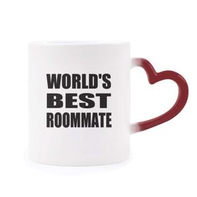 Dıythinker Kırmızı Çok Renkli World's Best Roommate Mezuniyet Sezonu Isıya Duyarlı Kalp Kupası