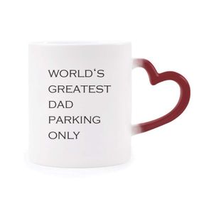 Dıythinker Kırmızı Çok Renkli World's Greatest Dad Babalar Festivali Alıntı Isıya Duyarlı Kalp Kupa