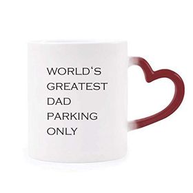 Dıythinker Kırmızı Çok Renkli World's Greatest Dad Babalar Festivali Alıntı Isıya Duyarlı Kalp Kupa