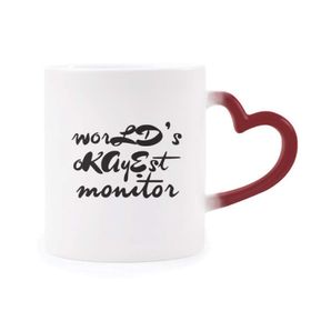 Dıythinker Kırmızı Çok Renkli World's Okayest Moniter Mezuniyet Sezonu Isıya Duyarlı Kalp Kupası