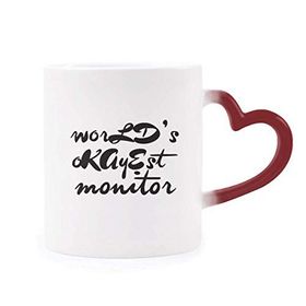 Dıythinker Kırmızı Çok Renkli World's Okayest Moniter Mezuniyet Sezonu Isıya Duyarlı Kalp Kupası
