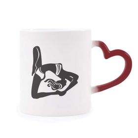 Dıythinker Kırmızı Çok Renkli Yoga Kız Streç Sağlıklı Spor Şekil Isıya Duyarlı Kalp Kupası