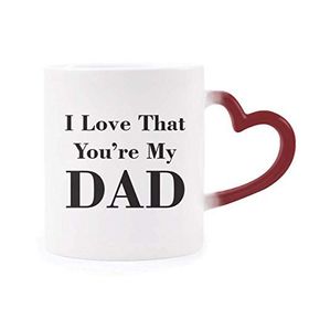 Dıythinker Kırmızı Çok Renkli You're My Dad Babalar Festivali Alıntı Isıya Duyarlı Kalp Kupa