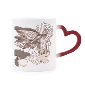 Dıythinker Kırmızı Çok Renkli Yummy Home Yemekleri Swamm İllüstrasyon Isıya Duyarlı Kalp Kupası