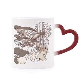 Dıythinker Kırmızı Çok Renkli Yummy Home Yemekleri Swamm İllüstrasyon Isıya Duyarlı Kalp Kupası