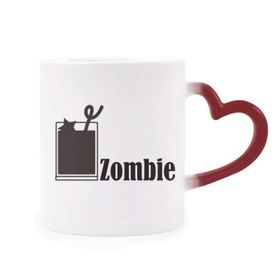 Dıythinker Kırmızı Çok Renkli Zombi Kokteyli Zombi Isıya Duyarlı Kalp Kupa