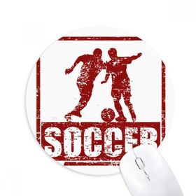 Dıythinker Kırmızı Futbolcu Tutun Futbol Baskılı Yuvarlak Kaymaz Kauçuk Mouse Pad