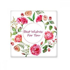 Dıythinker Kırmızı Güller Çalı Desenli Çiçekler Bitkiler En İyi İstek 10x10 cm Seramik Karo