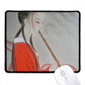 Dıythinker Kırmızı Güzellik Flüt Çin Boyama Kaymaz Siyah Başlıklı Kenarlar Mouse Pad