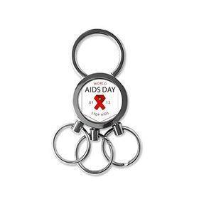 Dıythinker Kırmızı Kurdele 1 Aralık Dünya Aids Day Stop Hiv Farkındalık Dayanaklık Sembolü Metal Anahtarlık